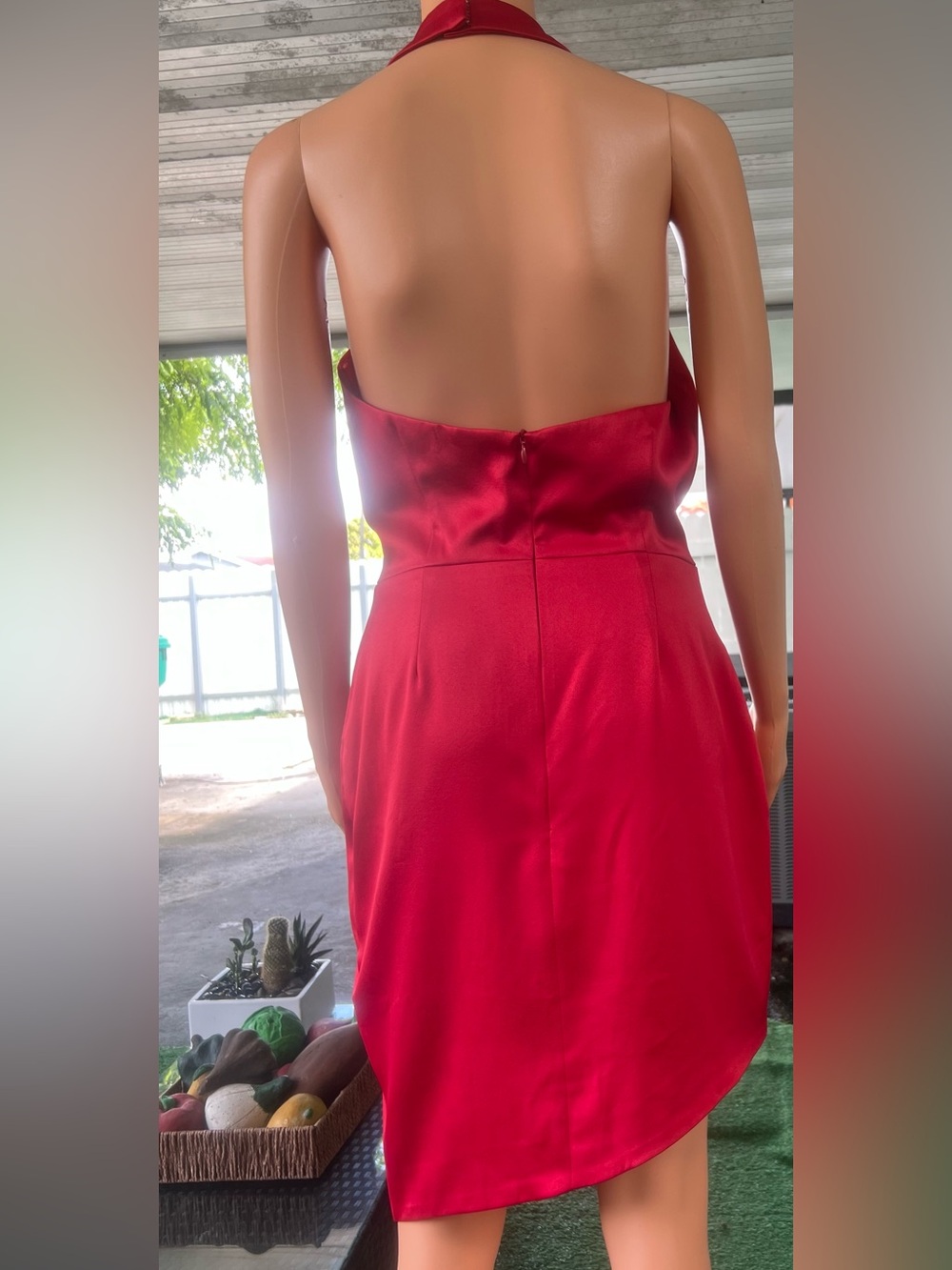 Elliatt Red Draped Halter Asymmetrical Dress - Picture 7 of 10